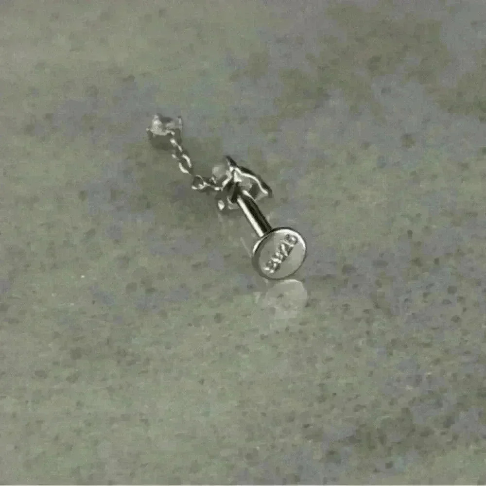 COPY - Sterling Silver Opal Crystal Chain Dangle Cartilage Earring
Brand New - Picture 3 of 4